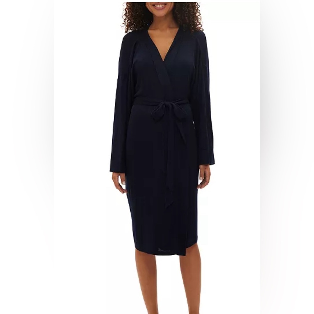 Gap Long Sleeve Ribbed Belted Robe